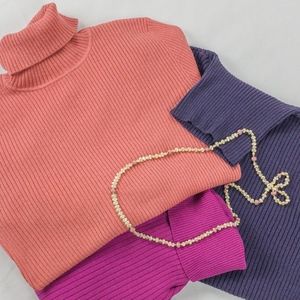 Chico’s silk blend ribbed turtleneck sweater